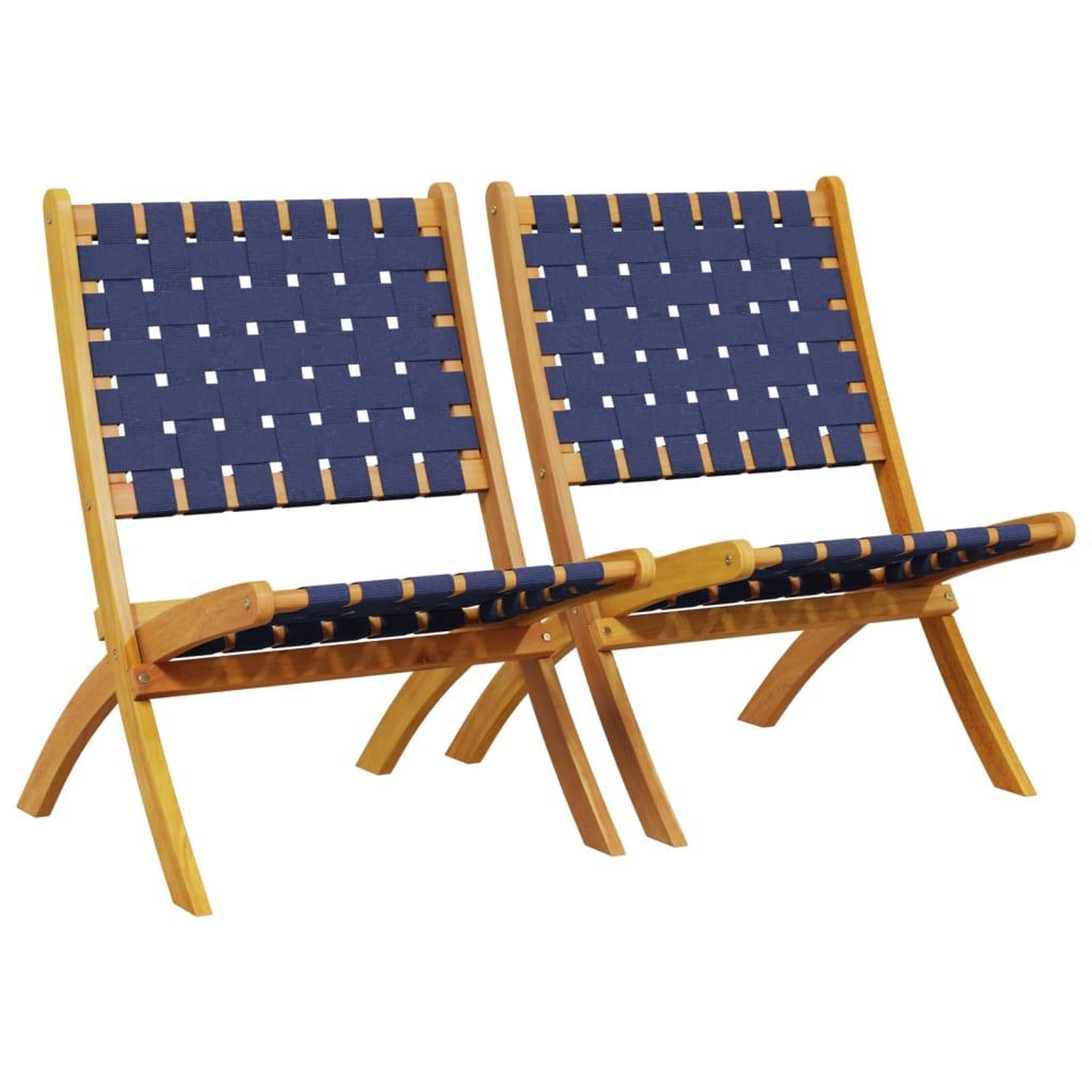 Voir la diapositive 2 : VIDAXL Chaises de jardin pliantes lot de 2 bois d'acacia solide tissu