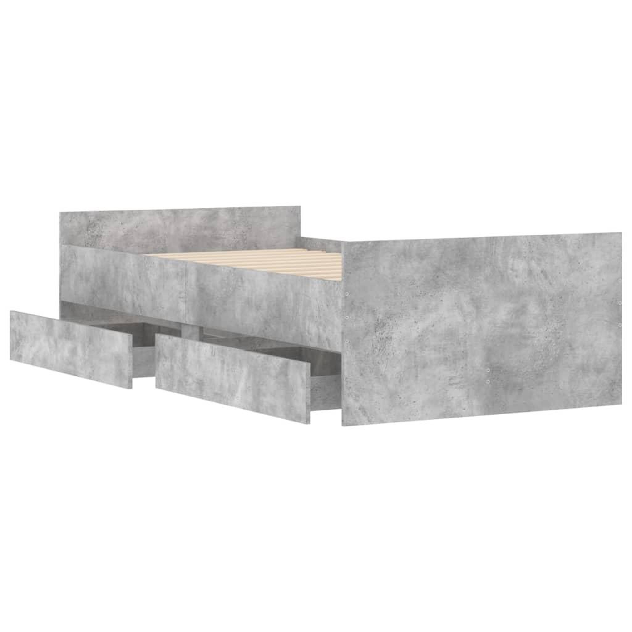 Voir la diapositive 5 : VIDAXL Cadre de lit avec tiroirs sans matelas gris beton 90x200 cm