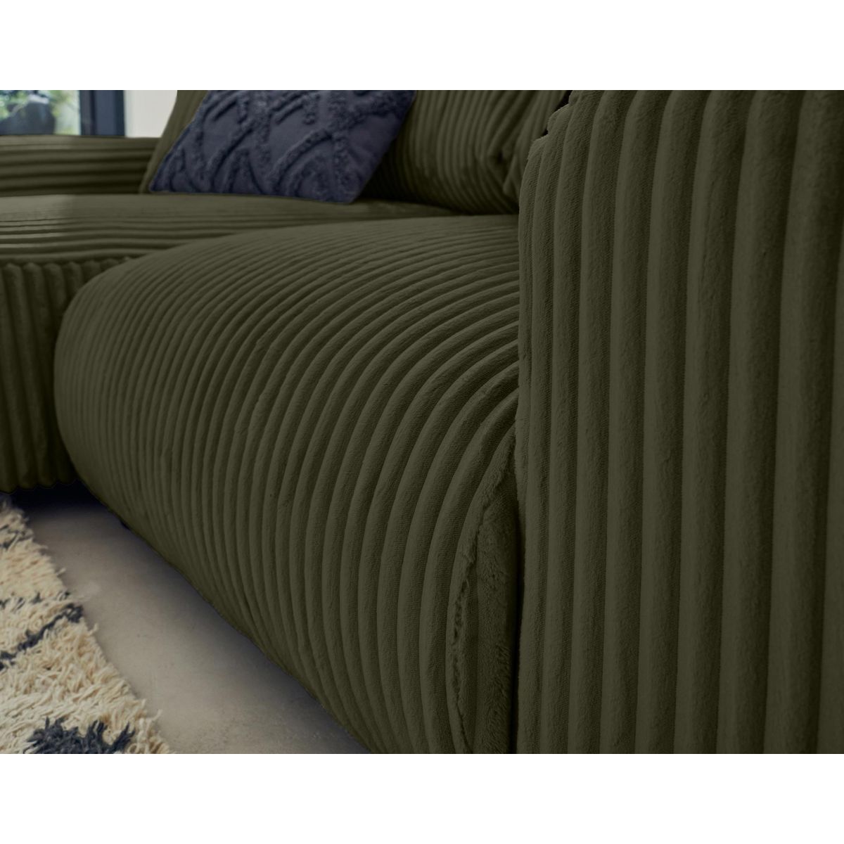 LISA DESIGN Garance - canapé d'angle réversible - 4 places - en velours côtelé grosses côtes