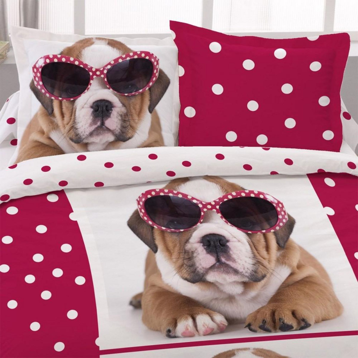 Dourev Housse de couette 200x200 Sun Dog + 2 taies coton 52 fils