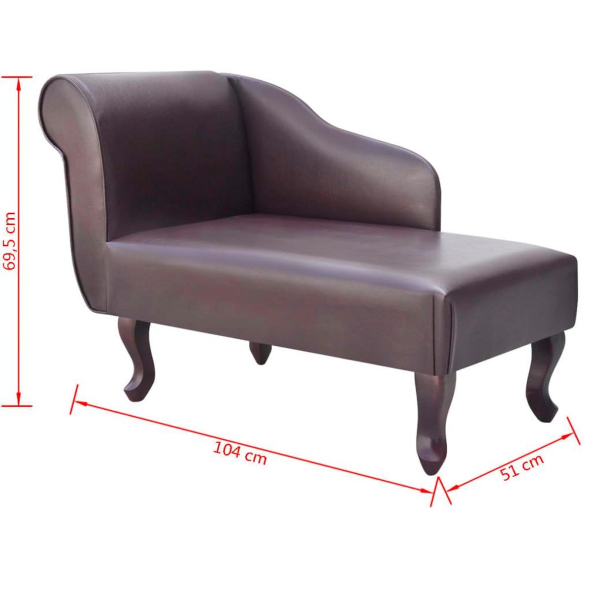 VIDAXL Chaise longue Marron Similicuir