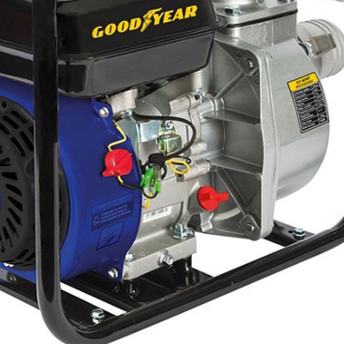 GOODYEAR Pompe à eau Motopompe thermique 54m3/h Moteur Essence 4T OHV 6.5CV 196Cm3 Raccords 75mm Inondations Caves Piscines GOODYEAR