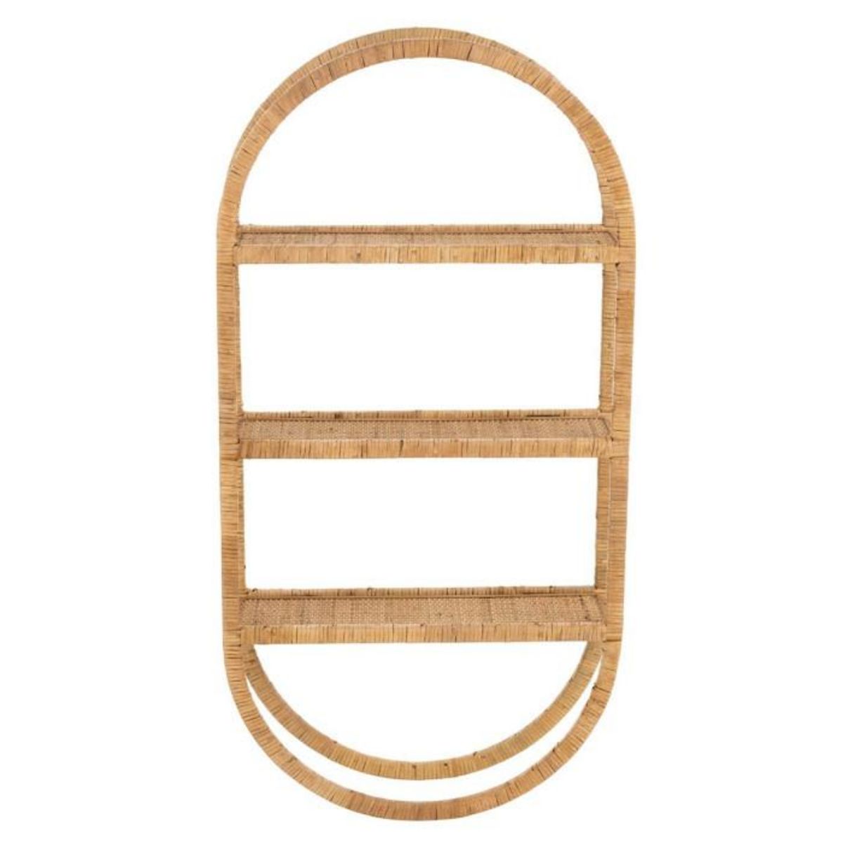Paris Prix Étagère Murale 3 Niveaux  Ovale  110cm Naturel