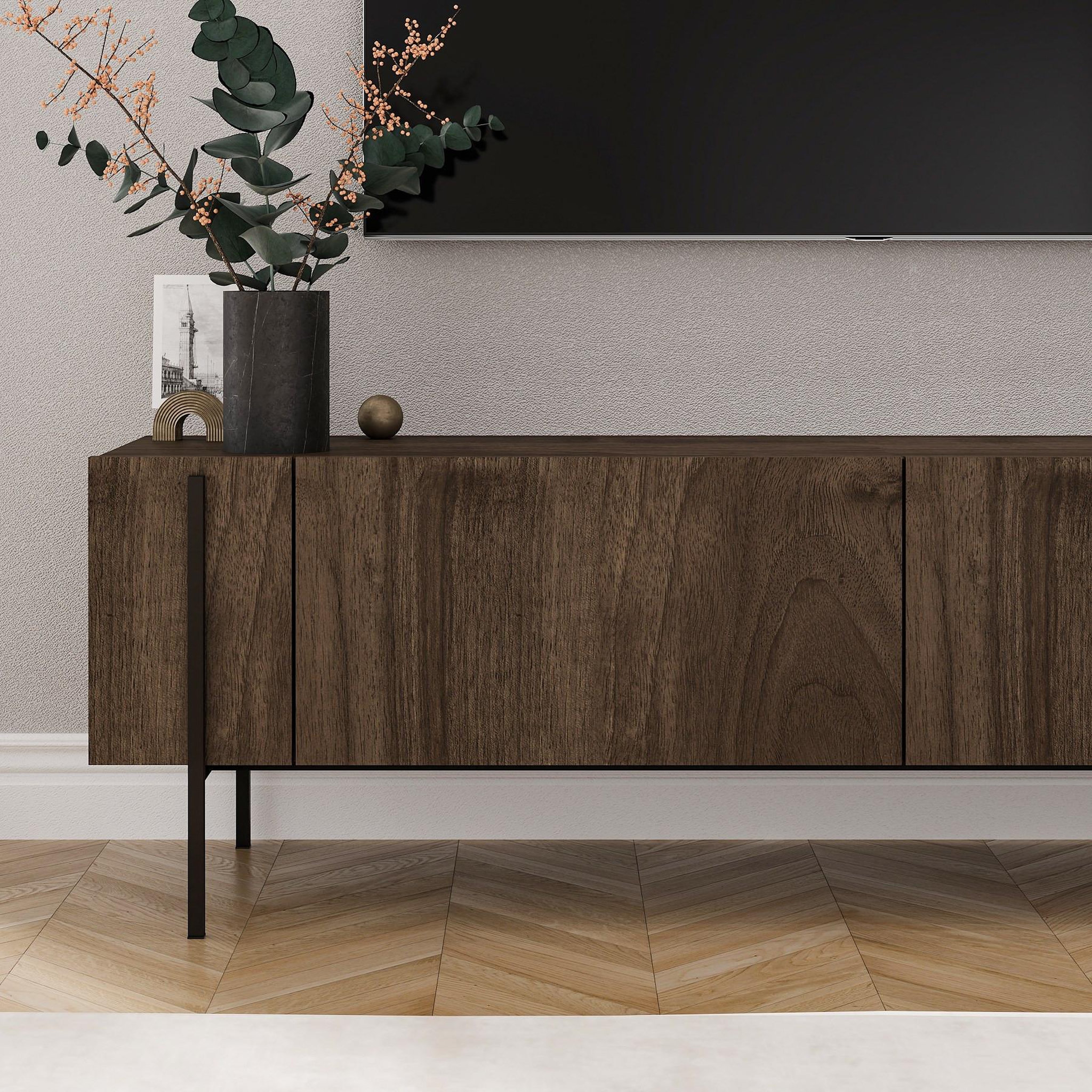 Voir la diapositive 4 : Habitat et Jardin Meuble tv en bois  herman  - 160 x 31 x 45 cm - marron