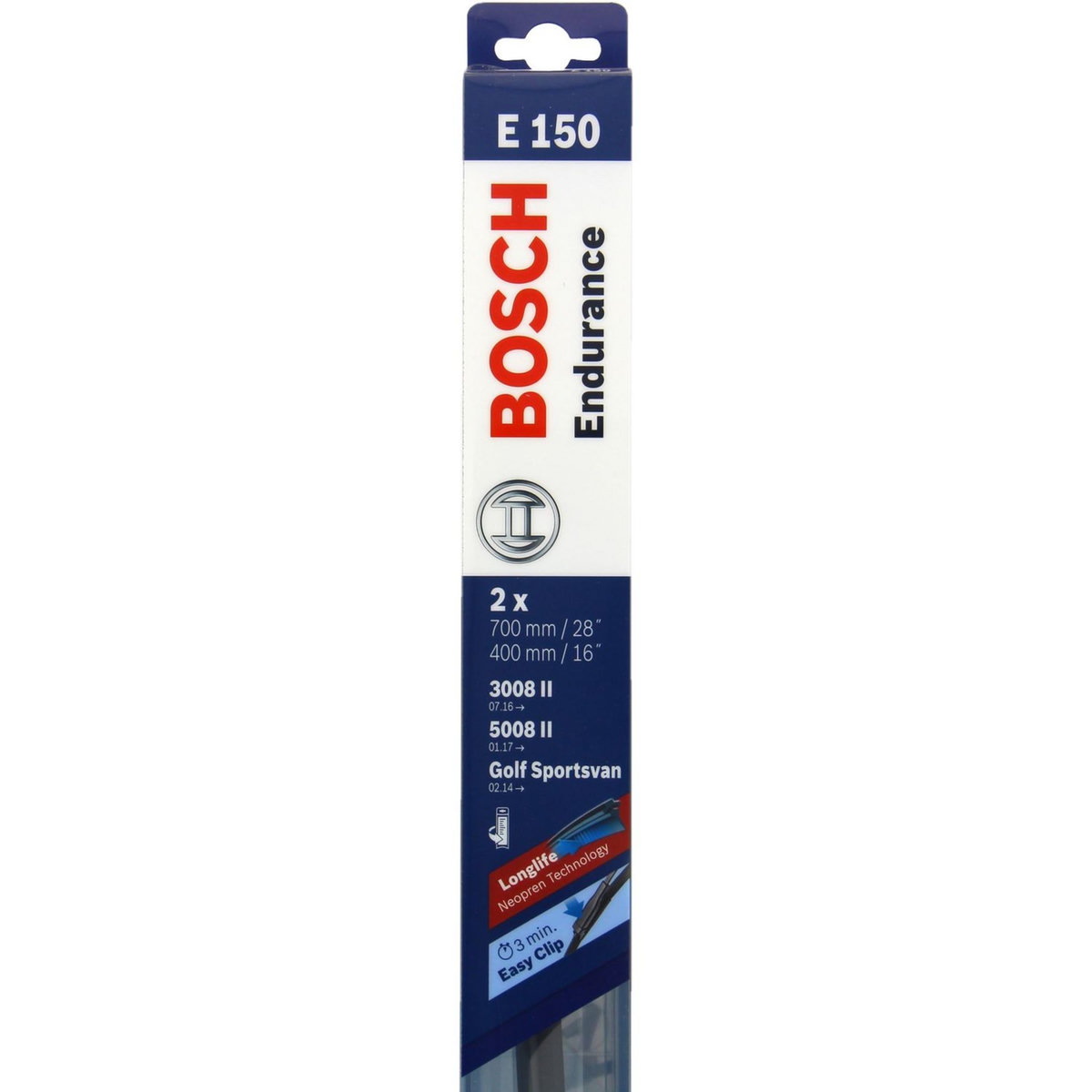 BOSCH Kit balai d'essuie-glace endurance BOSCH N°E150