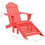Voir la diapositive 6 : VIDAXL Chaise de jardin Adirondack avec pouf Bois de sapin Rouge