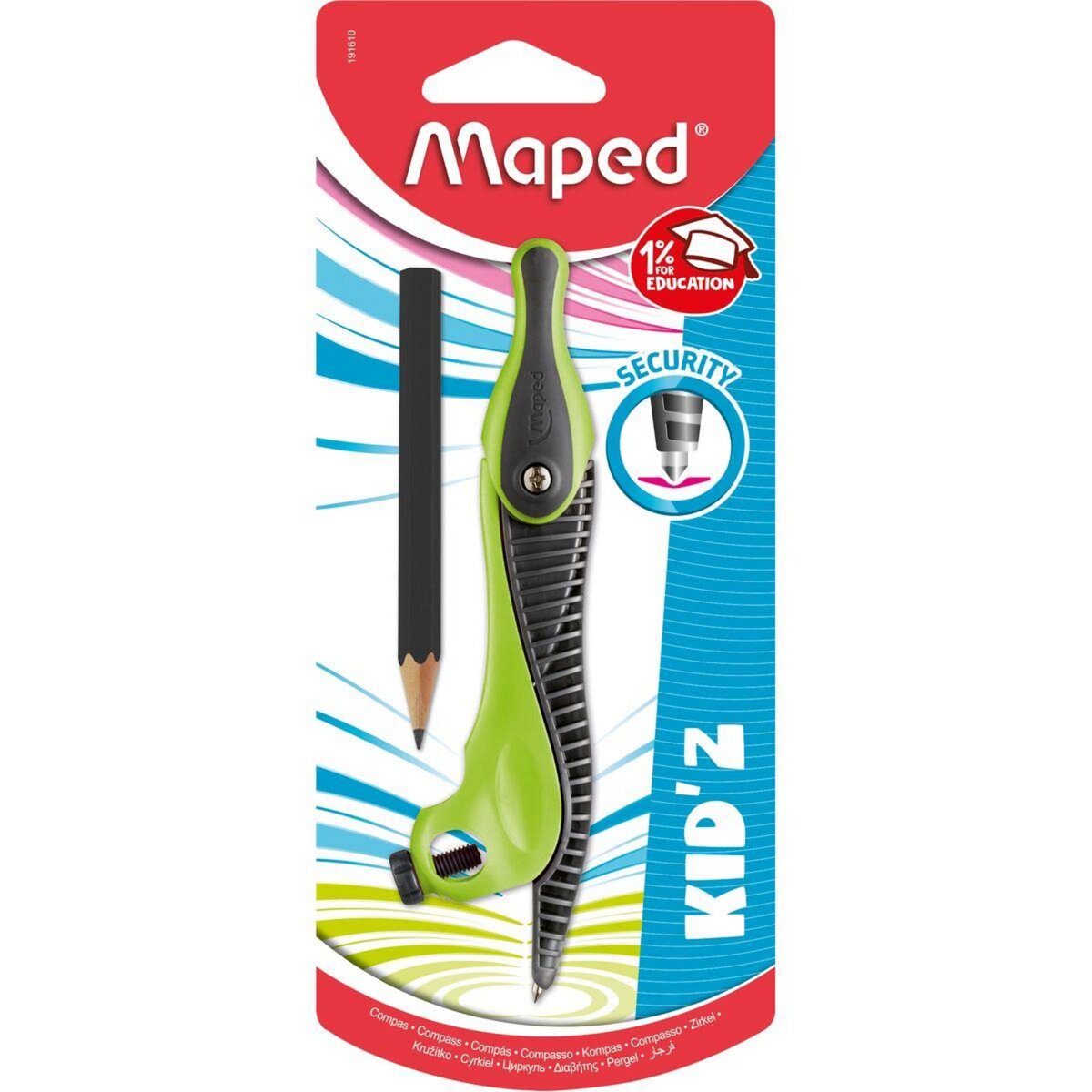 MAPED Compas à bague plastique Kid'z Security vert