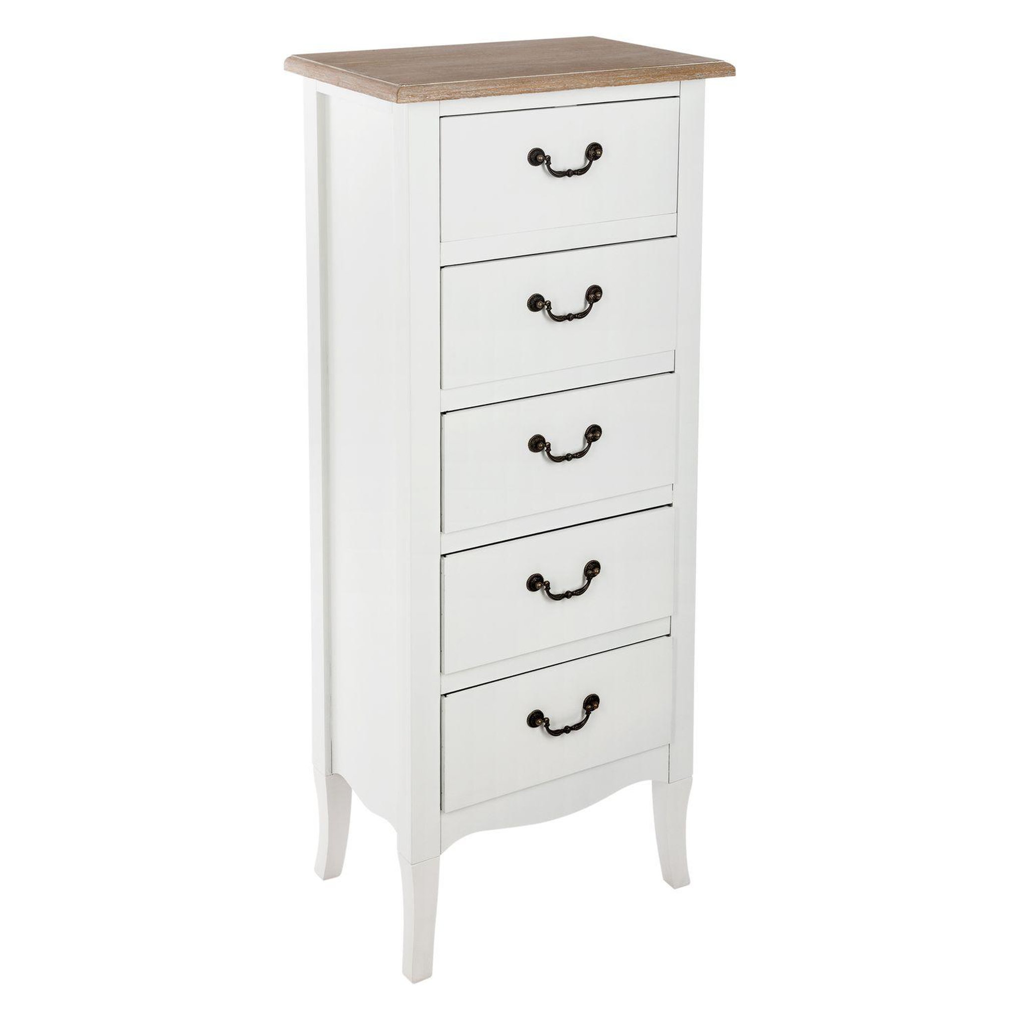 ATMOSPHERA Chiffonnier en bois chrysa - l. 45 x h. 113 cm - blanc