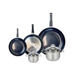 ELO Ensemble de 3 Poêles de cuisson 20, 24 et 32 cm et 2 faitouts 12 et 16 cm Elo Prima Brillant