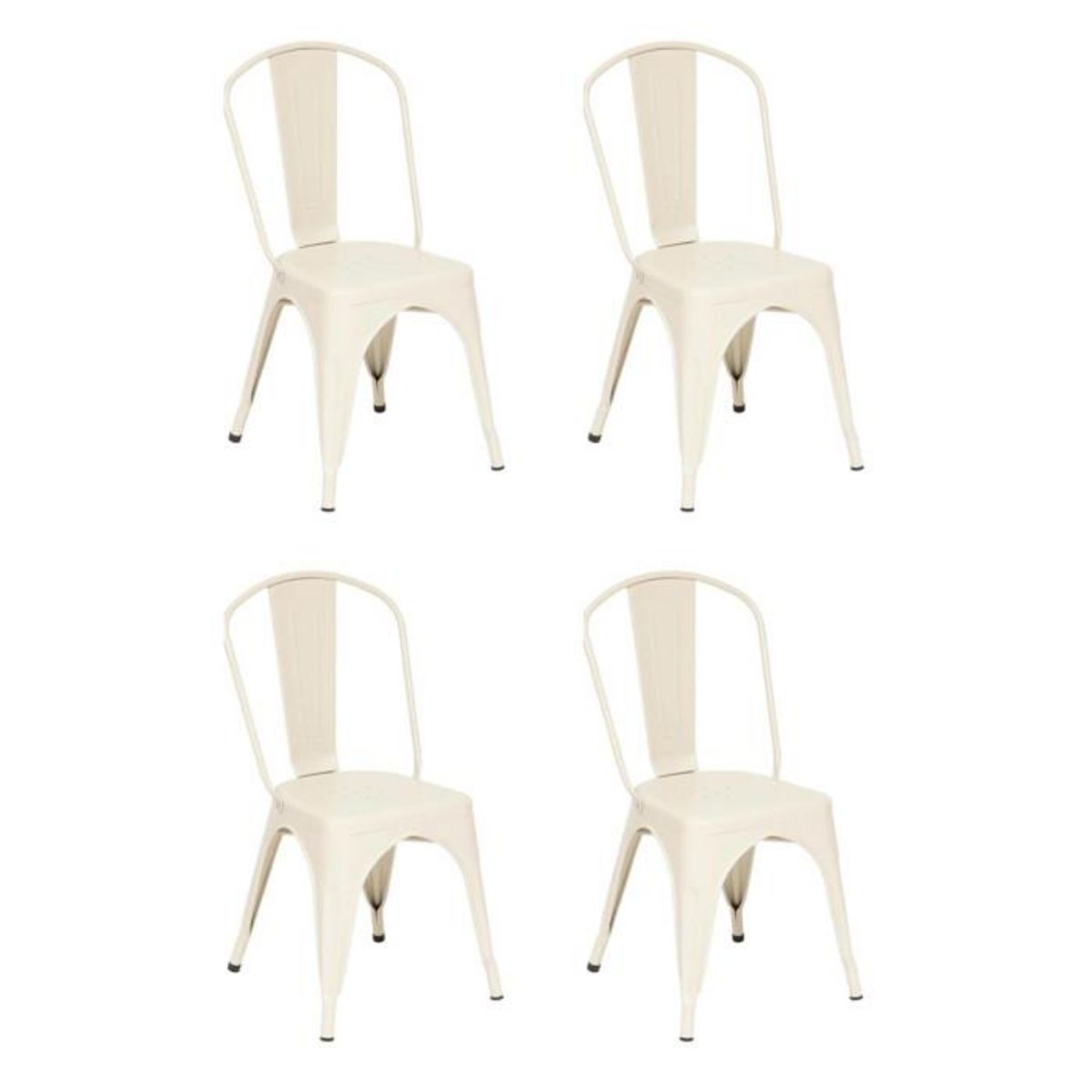 ATMOSPHERA Lot de 4 Chaises en Métal  Niko  85cm Beige
