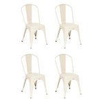 ATMOSPHERA Lot de 4 Chaises en Métal  Niko  85cm Beige