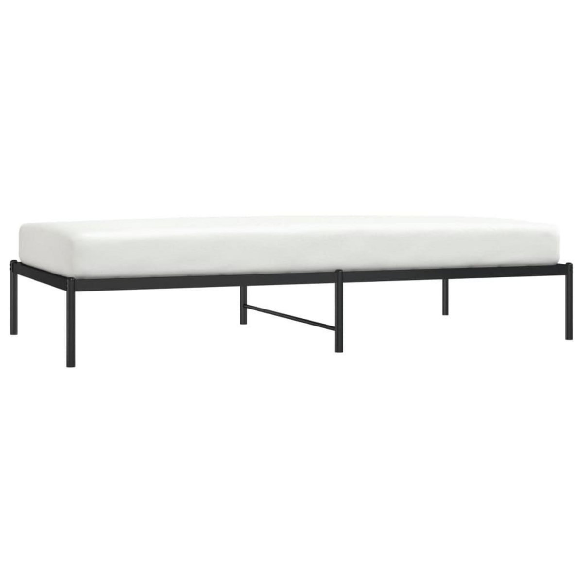 VIDAXL Cadre de lit metal sans matelas noir 100x200 cm
