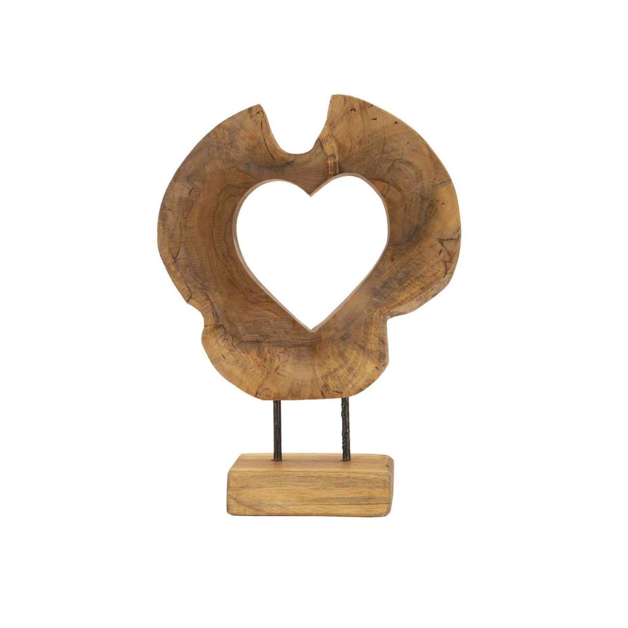 Paris Prix Objet déco cœur en teck  hasi  38cm naturel