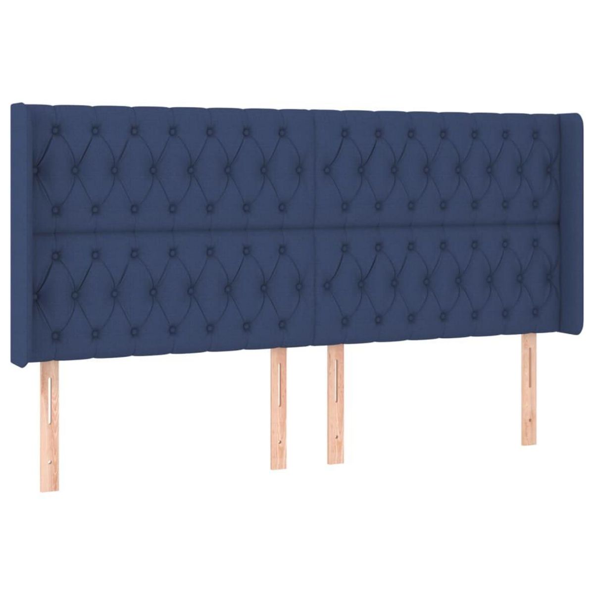 VIDAXL Tete de lit avec oreilles Bleu 203x16x118/128 cm Tissu