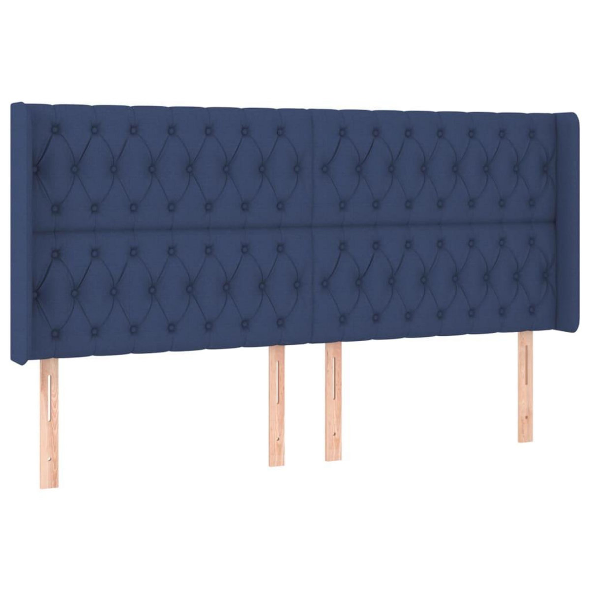 VIDAXL Tete de lit avec oreilles Bleu 203x16x118/128 cm Tissu