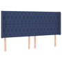 Voir la diapositive 2 : VIDAXL Tete de lit avec oreilles Bleu 203x16x118/128 cm Tissu