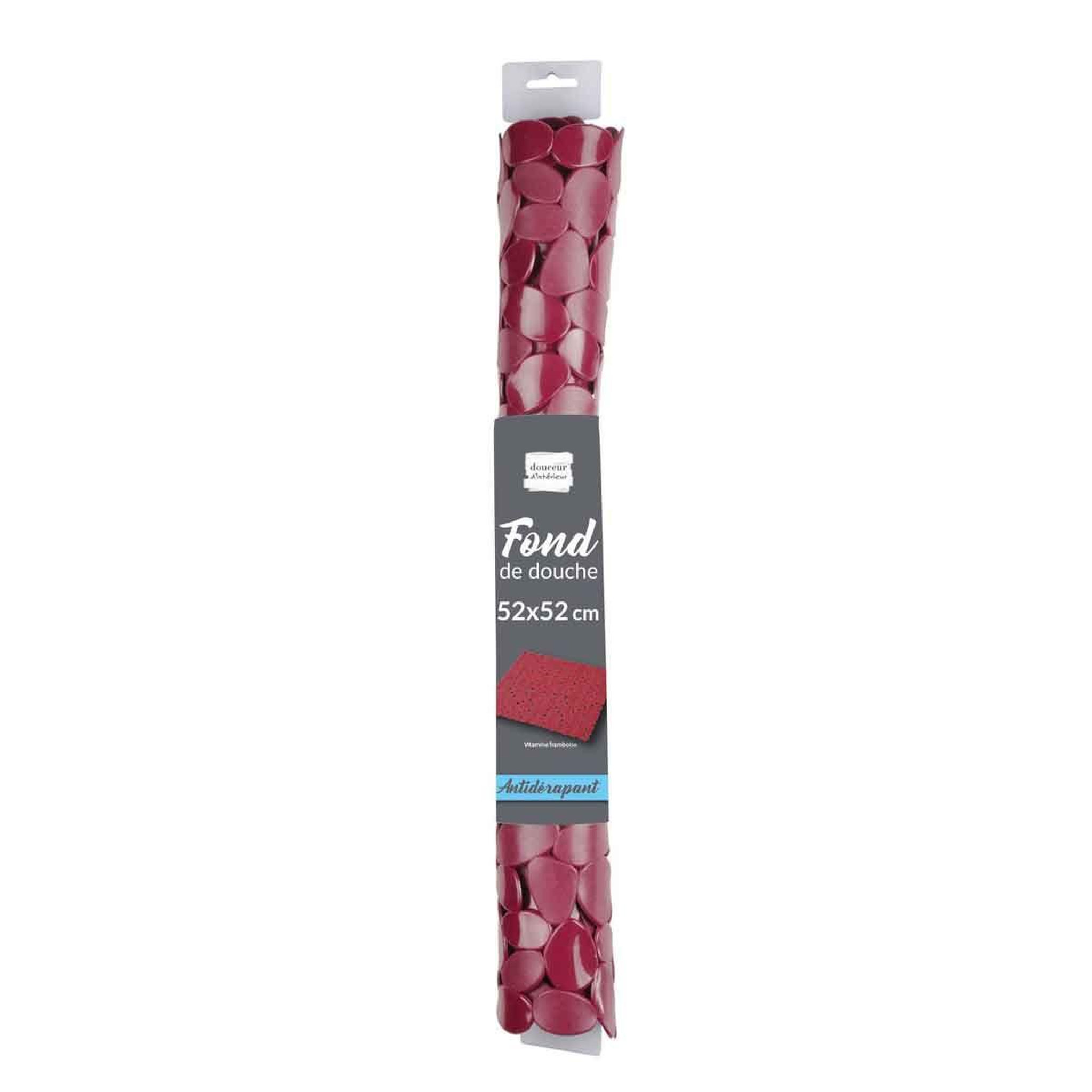 Voir la diapositive 2 : Douceur d'Intérieur Fond de douche galets  vitamine  52x52cm framboise