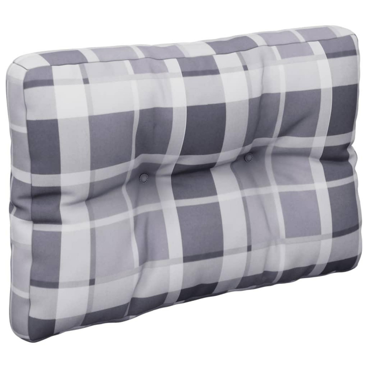 VIDAXL Coussin de palette motif a carreaux gris 50x40x12 cm tissu
