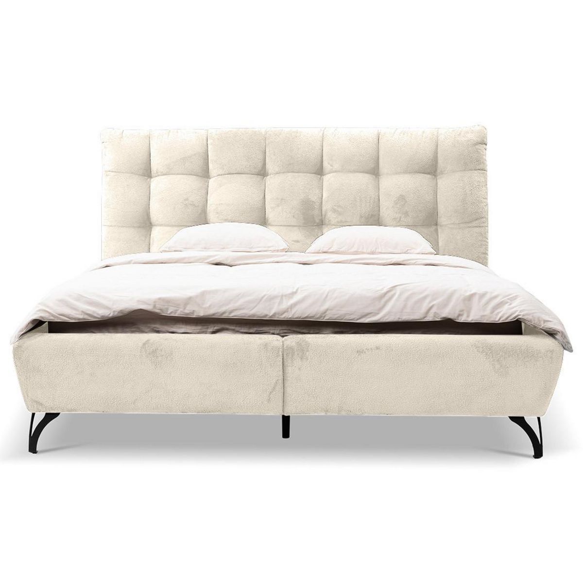 LISA DESIGN Sohan - lit coffre - 180x200 - en tissu bouclette - sommier inclus