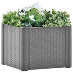 VIDAXL Lit sureleve de jardin avec systeme d'arrosage Gris 43x43x33 cm