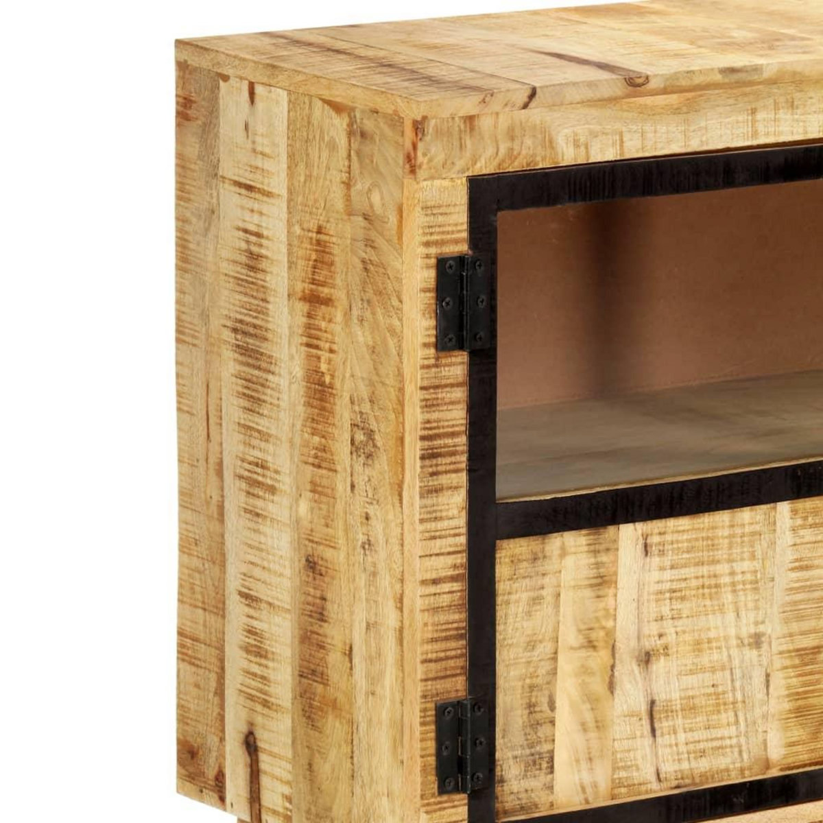 VIDAXL Buffet Marron et noir 160x30x80 cm Bois de manguier solide brut
