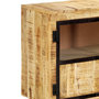 Voir la diapositive 5 : VIDAXL Buffet Marron et noir 160x30x80 cm Bois de manguier solide brut