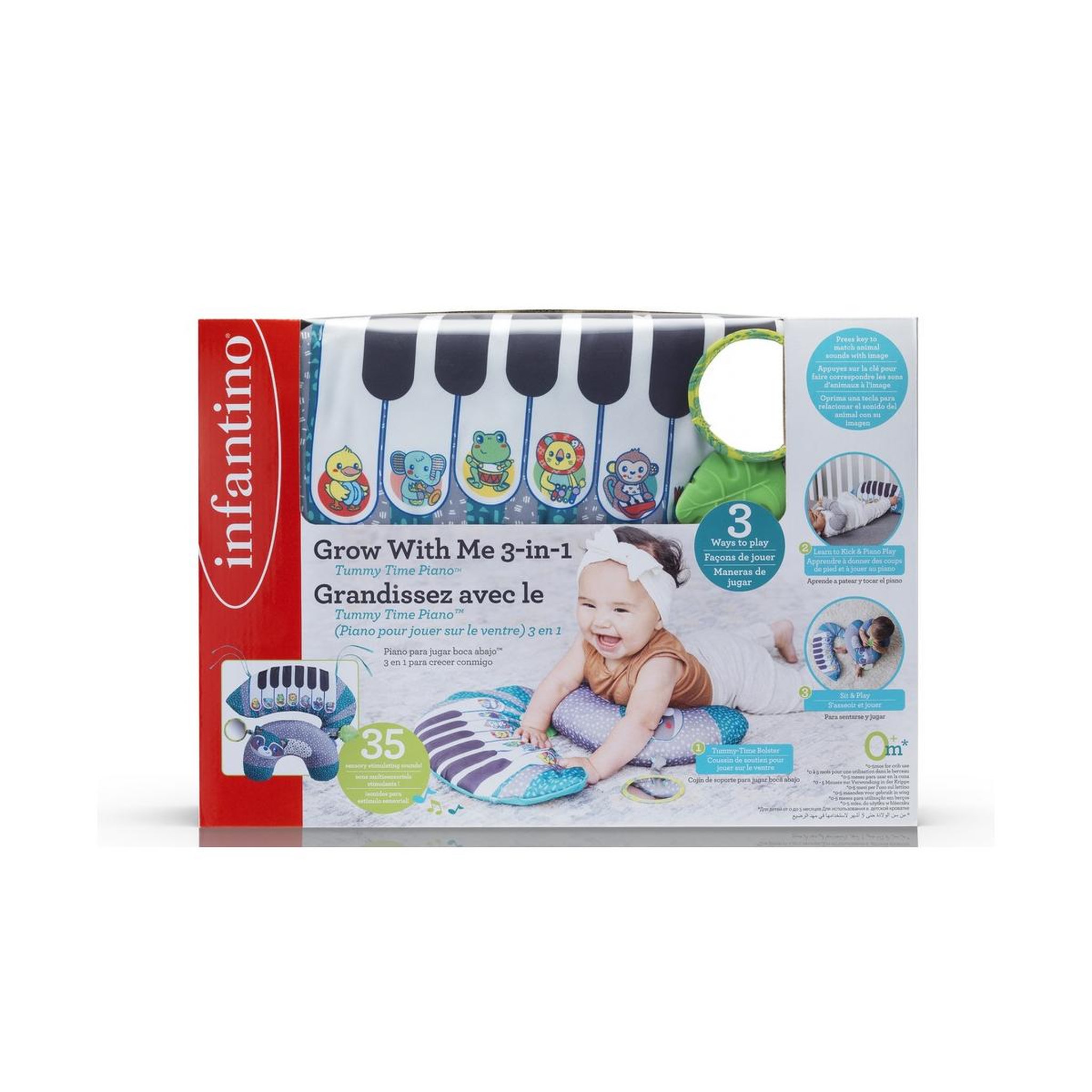Voir la diapositive 2 : INFANTINO Piano et coussin 3 en 1 raton laveur