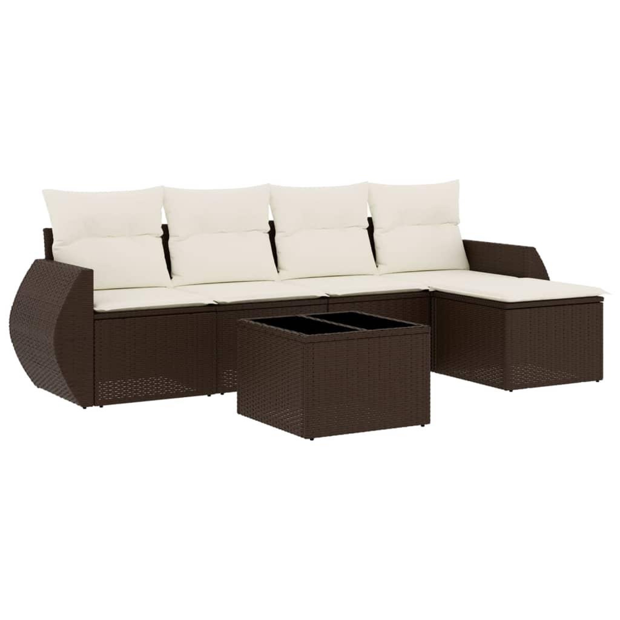 Voir la diapositive 2 : VIDAXL Salon de jardin avec coussins 6 pcs marron resine tressee