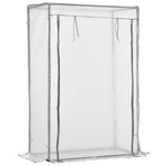 OUTSUNNY Serre de jardin serre à tomates porte zippée déroulante - 1x0,5x1,5m - acier PVC blanc transparent