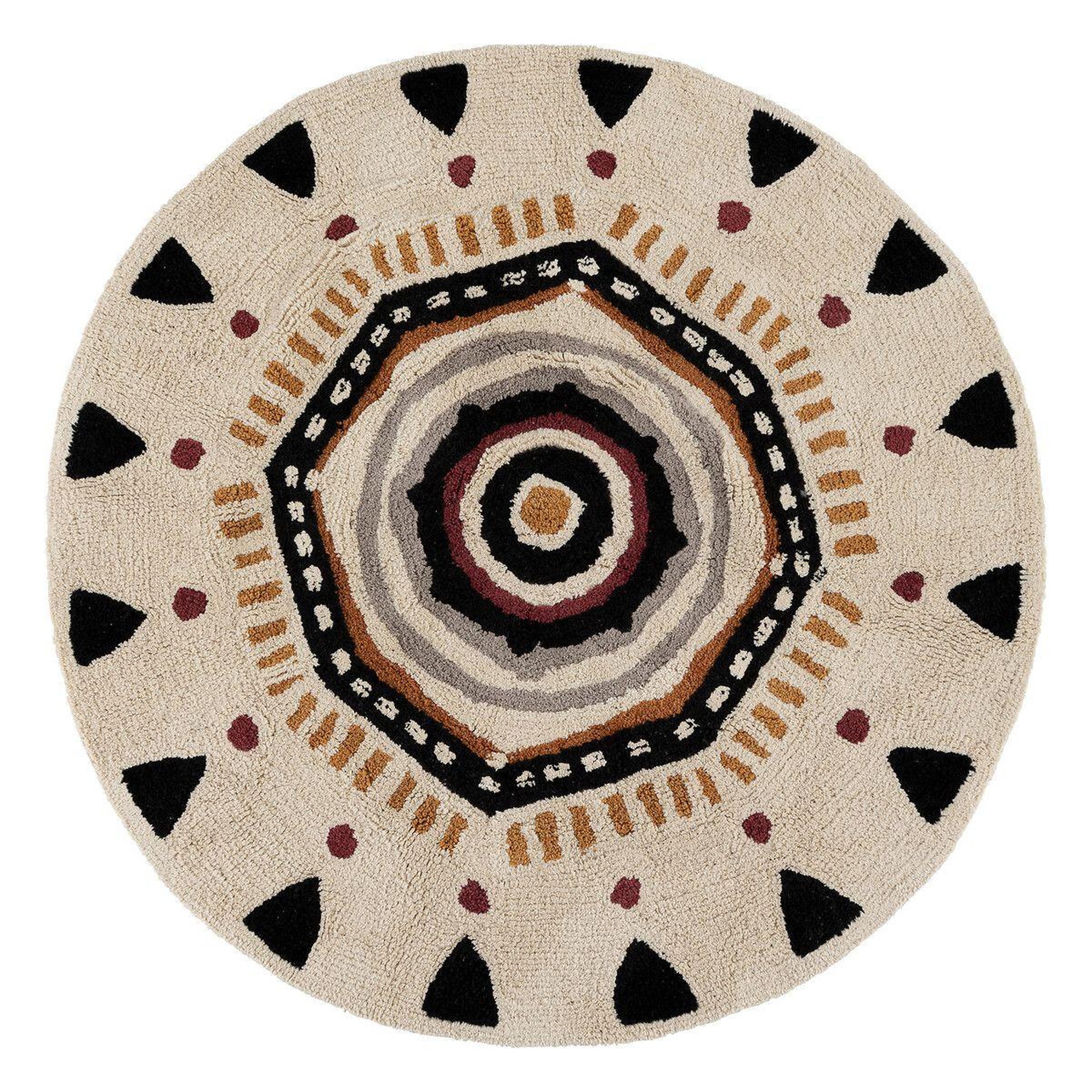Voir la diapositive 1 : ATMOSPHERA Tapis déco  tribal  118cm multicolore