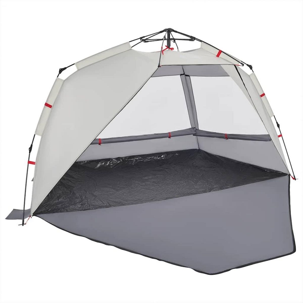 VIDAXL Tente de plage 3 personnes gris liberation rapide impermeable