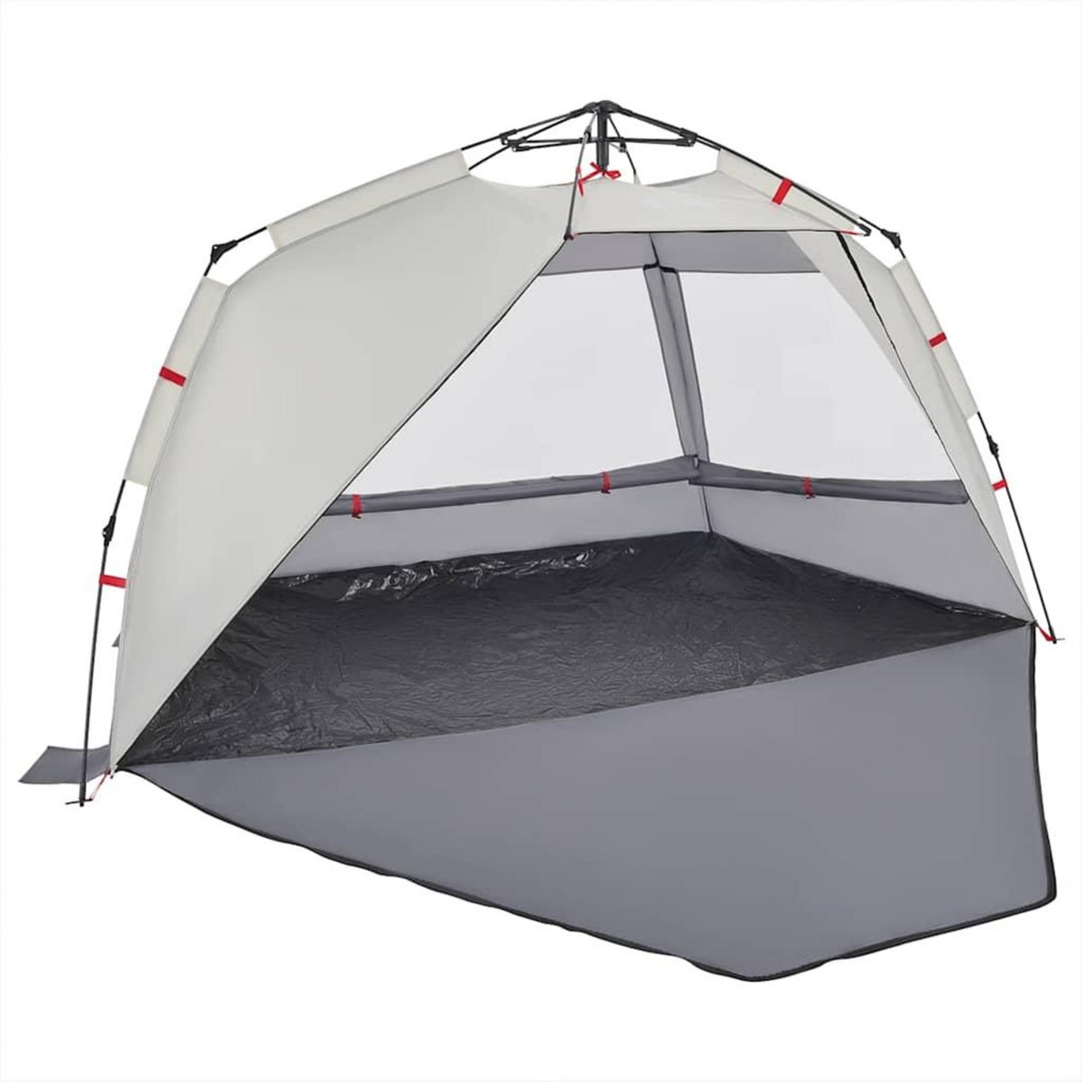 VIDAXL Tente de plage 3 personnes gris liberation rapide impermeable