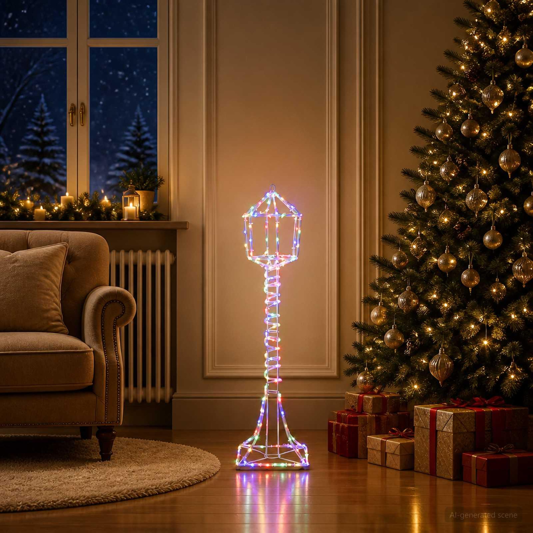 Voir la diapositive 4 : VIDAXL Lampadaire LED de Noël LOVIISA 160 LED Multicolore
