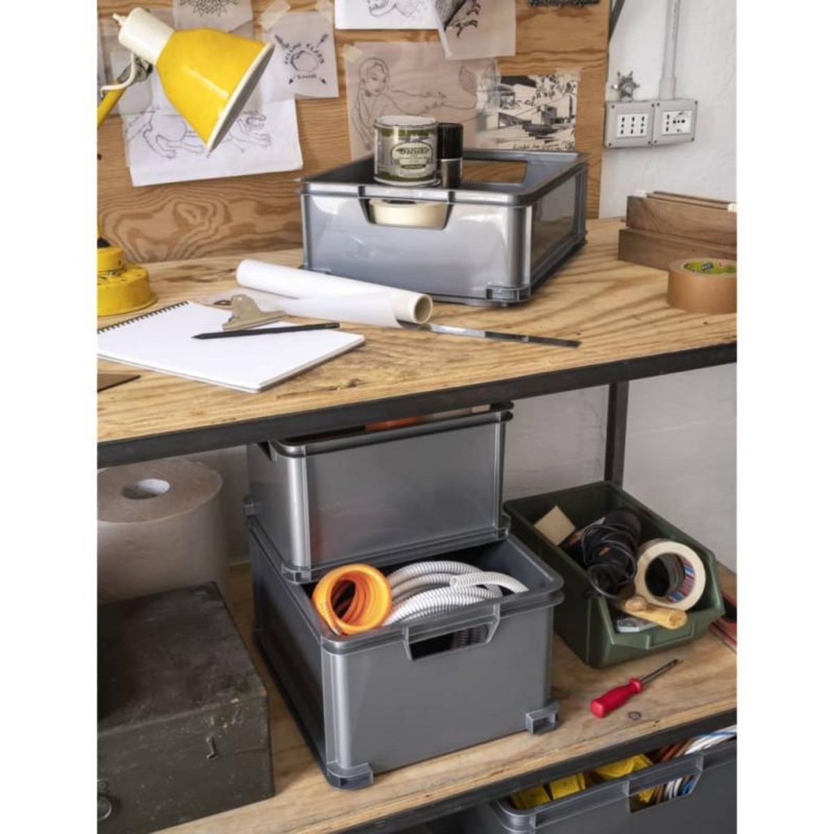 CURVER Curver Boîte de rangement Unibox XL 60 L Gris