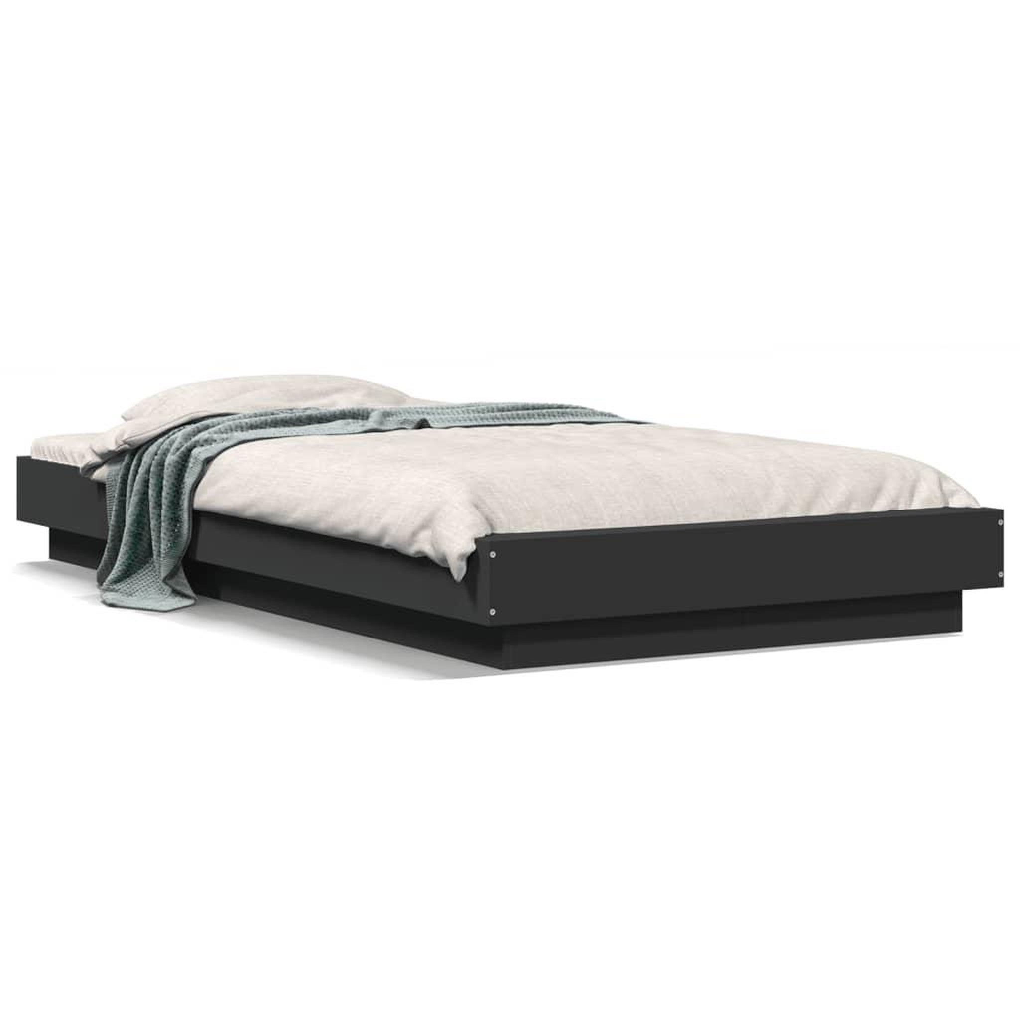 Voir la diapositive 2 : VIDAXL Cadre de lit sans matelas noir 90x200 cm