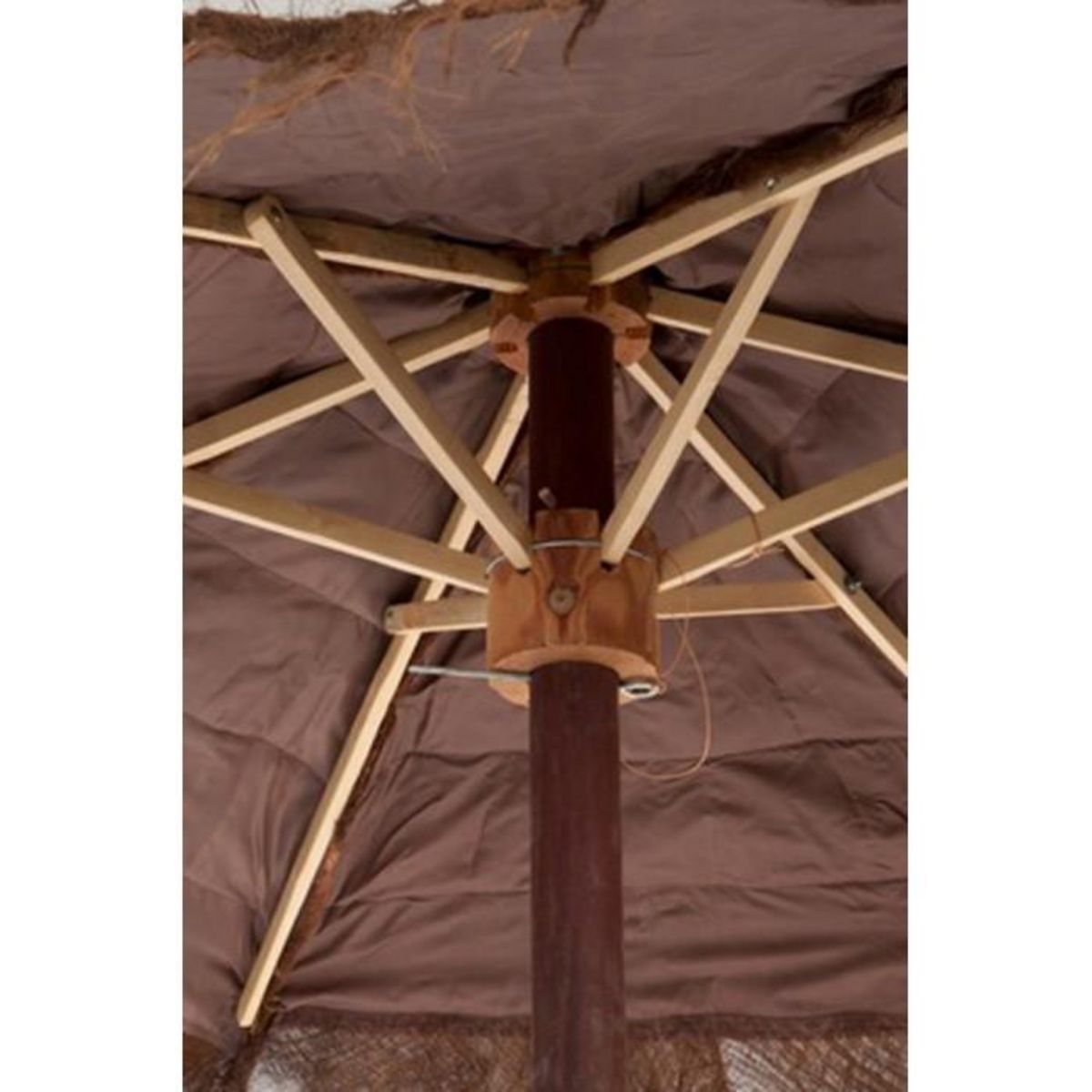 Paris Prix Parasol en Bois  Cocotier  250cm Marron