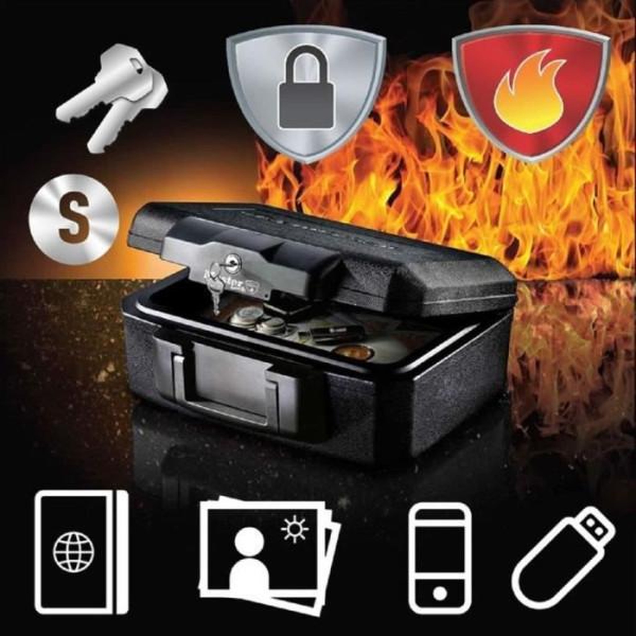 Voir la diapositive 3 : Master lock Coffre-fort ignifugé master lock l1200 - protection des supports multimédias - verrouillage a clé