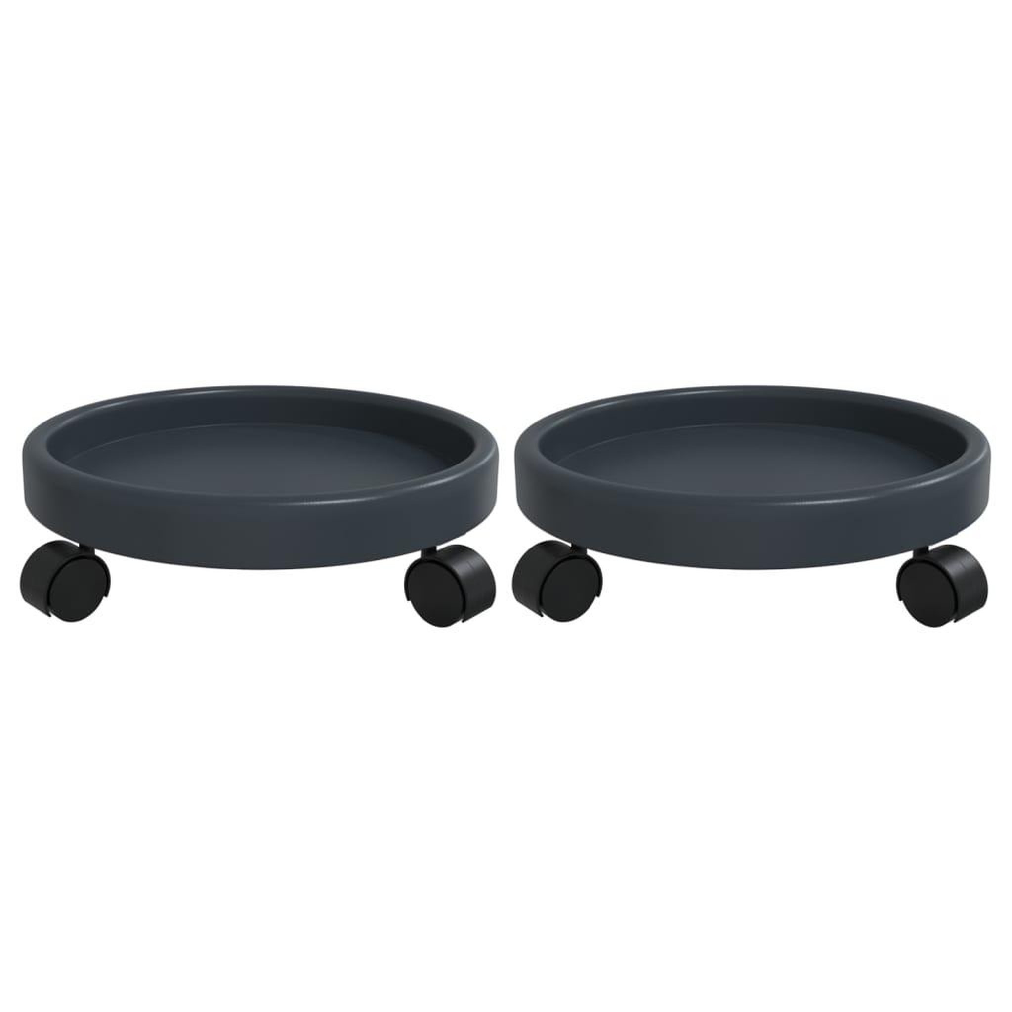Voir la diapositive 2 : VIDAXL Chariots a plantes avec roues 2 pcs gris diametre 34 cm 35 kg