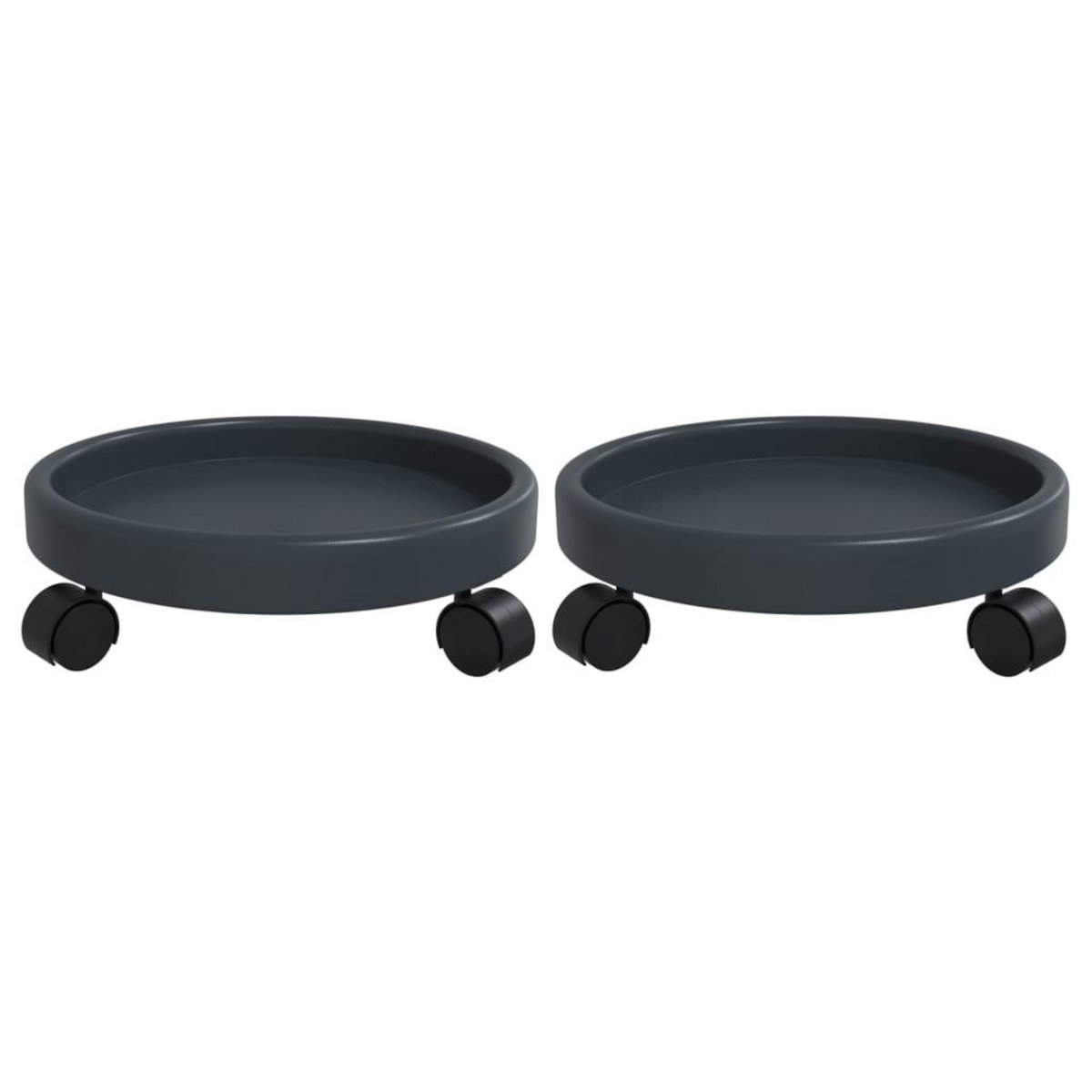 VIDAXL Chariots a plantes avec roues 2 pcs gris diametre 34 cm 35 kg