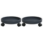 Voir la diapositive 2 : VIDAXL Chariots a plantes avec roues 2 pcs gris diametre 34 cm 35 kg