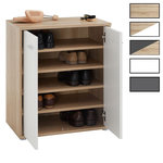 IDIMEX Meuble à chaussures OLYMPE, en mélaminé. Coloris disponibles : Marron, Bicolore, Gris