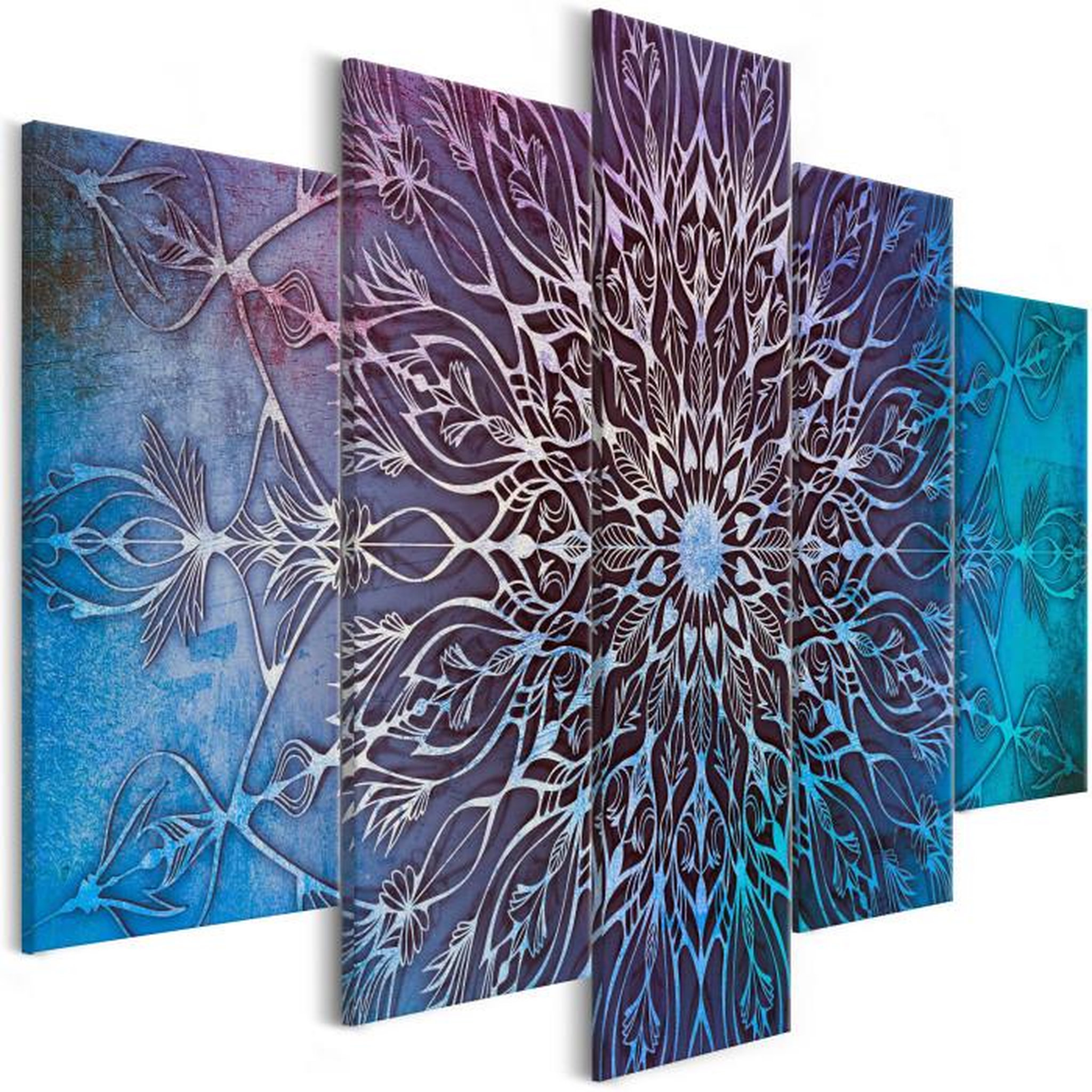Paris Prix Tableau Imprimé 5 Panneaux  Center Wide Blue. Coloris disponibles : Multicolore