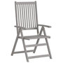 Voir la diapositive 4 : VIDAXL Chaises inclinables de jardin et coussins lot de 8 Gris Acacia