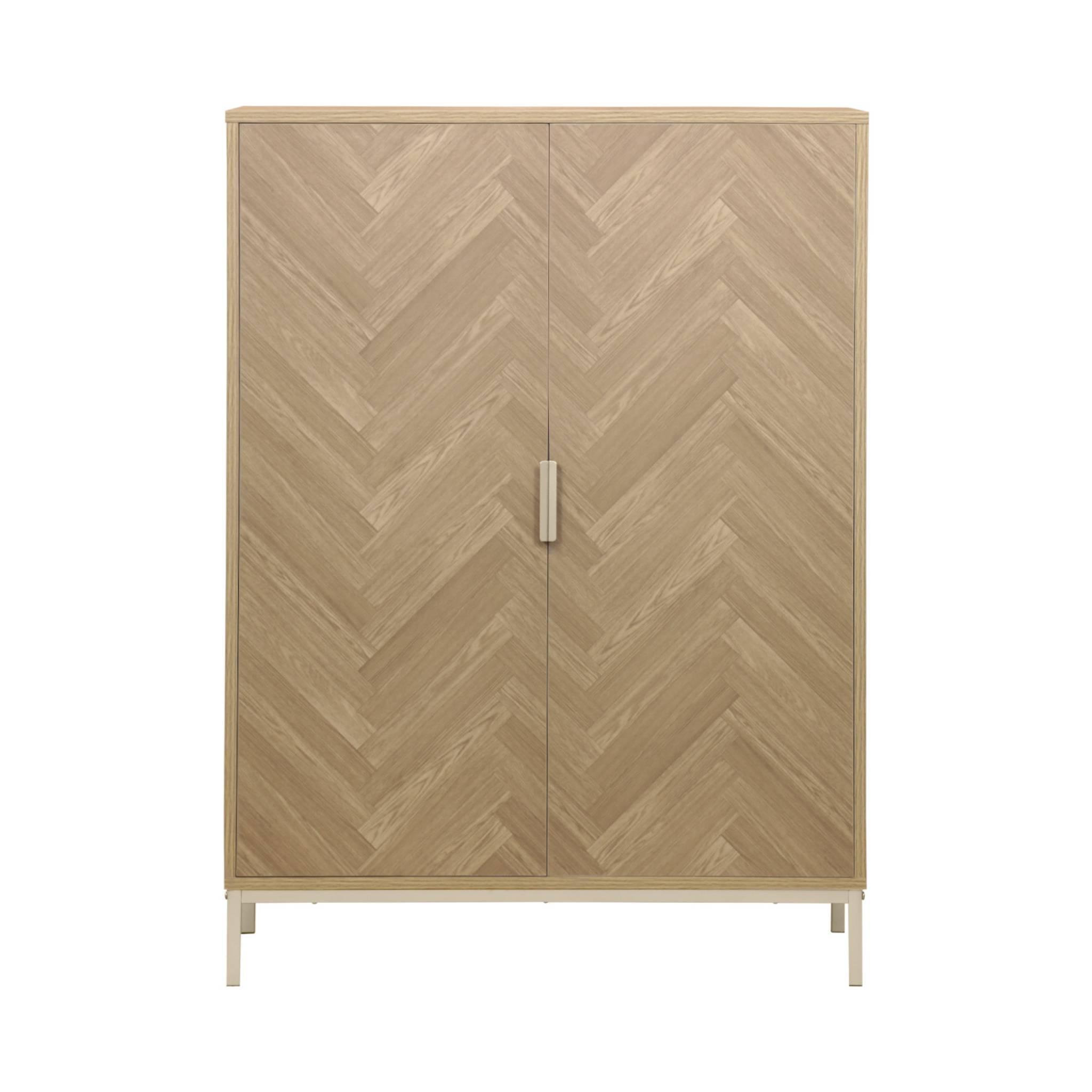 Voir la diapositive 5 : SWEEEK Vaisselier. Budapest. 2 étagères. 2 portes. buffet haut. L 80 cm x l 40 cm x H 110 cm