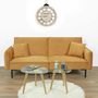 Voir la diapositive 6 : The Home Deco Factory Canapé convertible en velours Bryne - 3 Places - Ocre