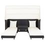 Voir la diapositive 5 : VIDAXL Canape-lit extensible 3 places avec toit Resine tressee Noir