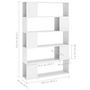 Voir la diapositive 6 : VIDAXL Bibliotheque separateur de piece blanc brillant bois ingenierie