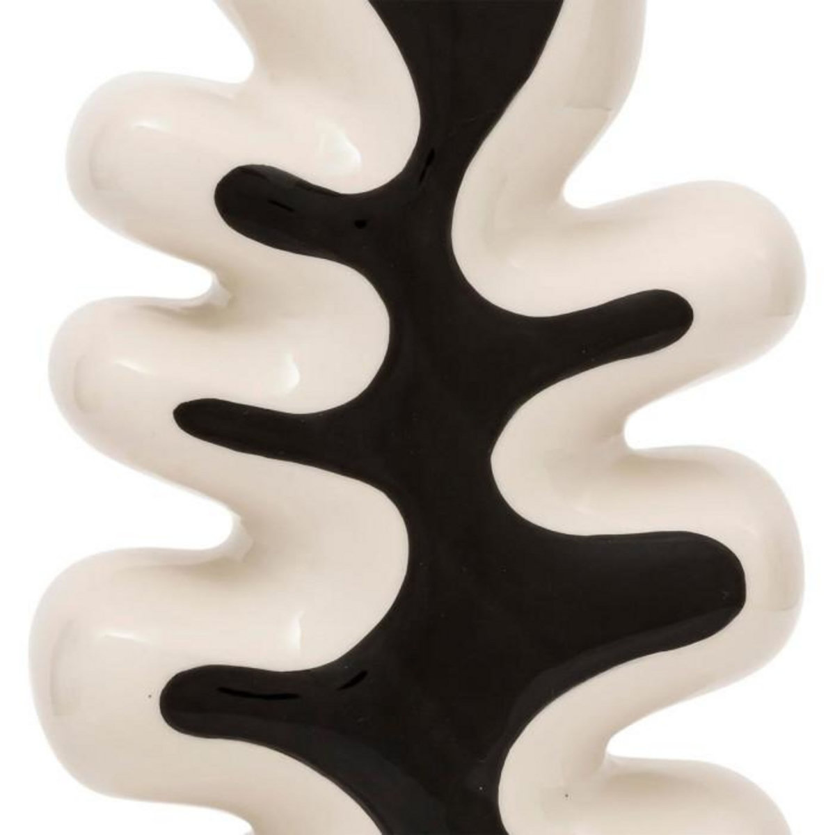 ATMOSPHERA Vase Design en Céramique  Twisted Lime  28cm Noir & Blanc