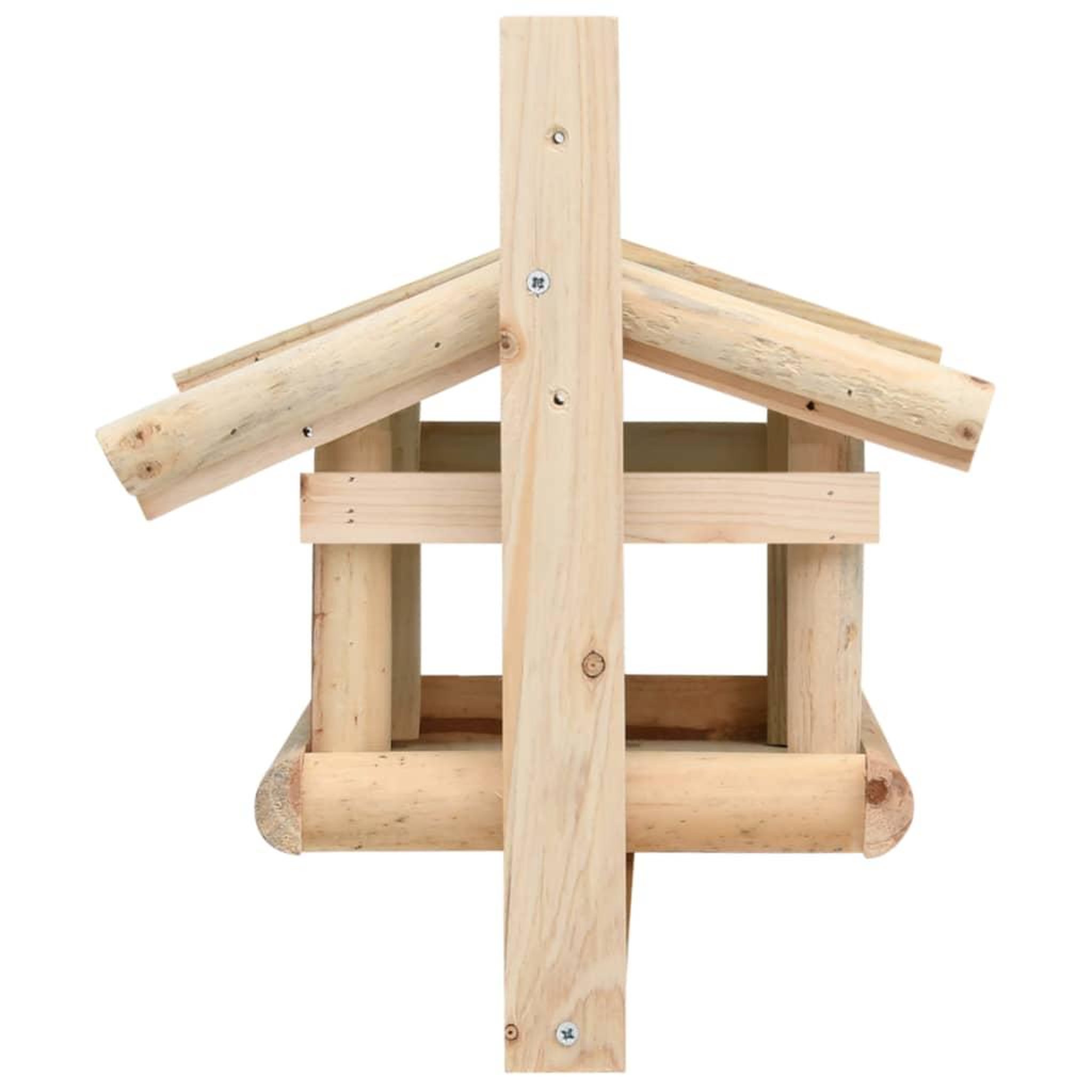 Voir la diapositive 4 : VIDAXL Mangeoire a oiseaux bois de sapin 35x29,5x21 cm