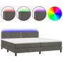 Voir la diapositive 2 : VIDAXL Sommier a lattes de lit avec matelas LED Gris fonce 200x200 cm